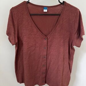 Old Navy short sleeve v neck button up